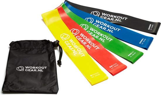 Sportartikelen voor thuis: Workout Gear - 5 Weerstandsbanden Set - Inclusief handleiding